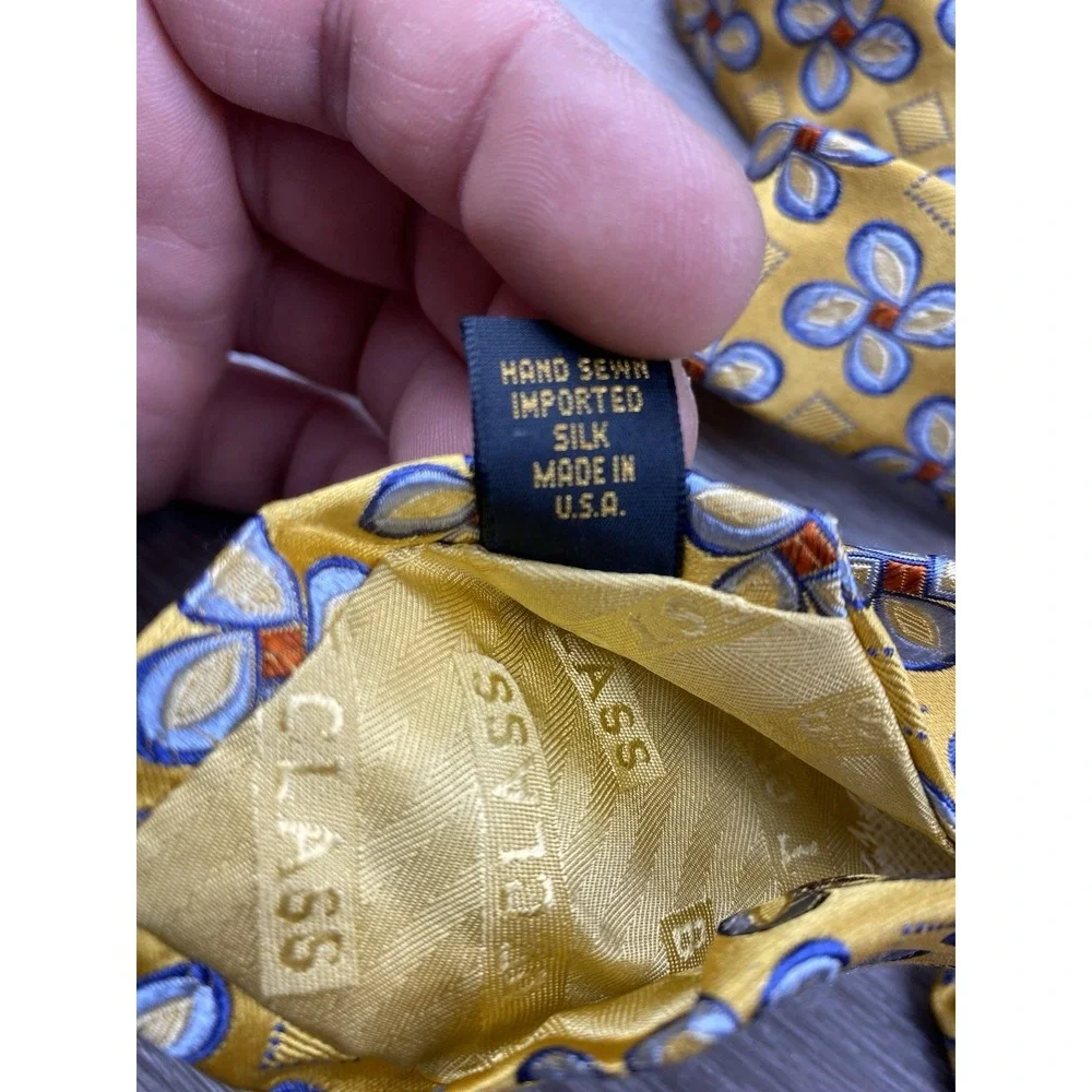 Robert Talbott Men's Silk Best Of Class Floral Pattern Necktie Gold 58